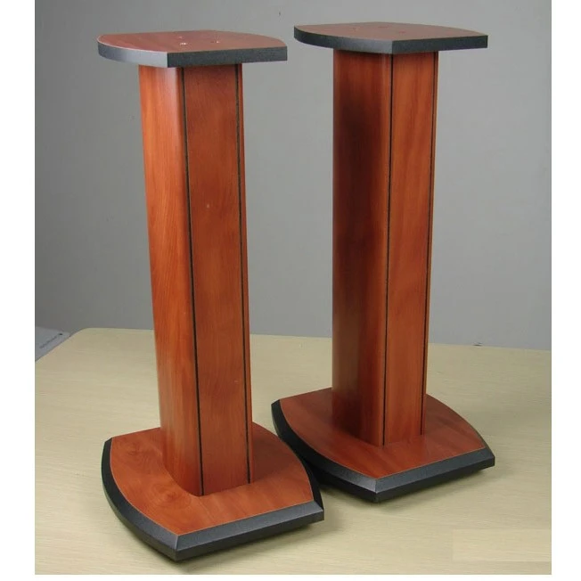 托架支架脚架60CM书架环绕音箱专用木质家用落地架子底座PVC皮