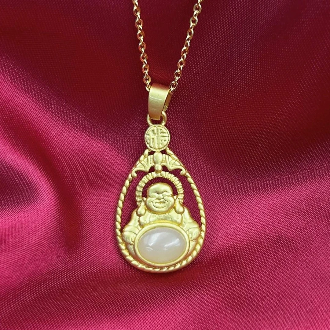 y1548-和田玉大肚佛吊坠-赠礼盒-赠链-合金