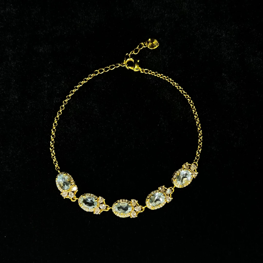 c1003-托帕石五花手链-托帕石手链-合金