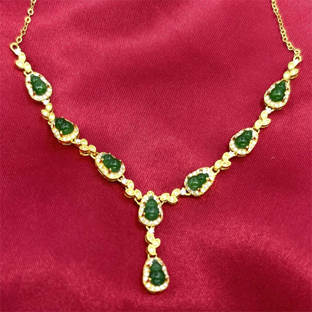 F532-翡翠葫芦晚宴链-合金