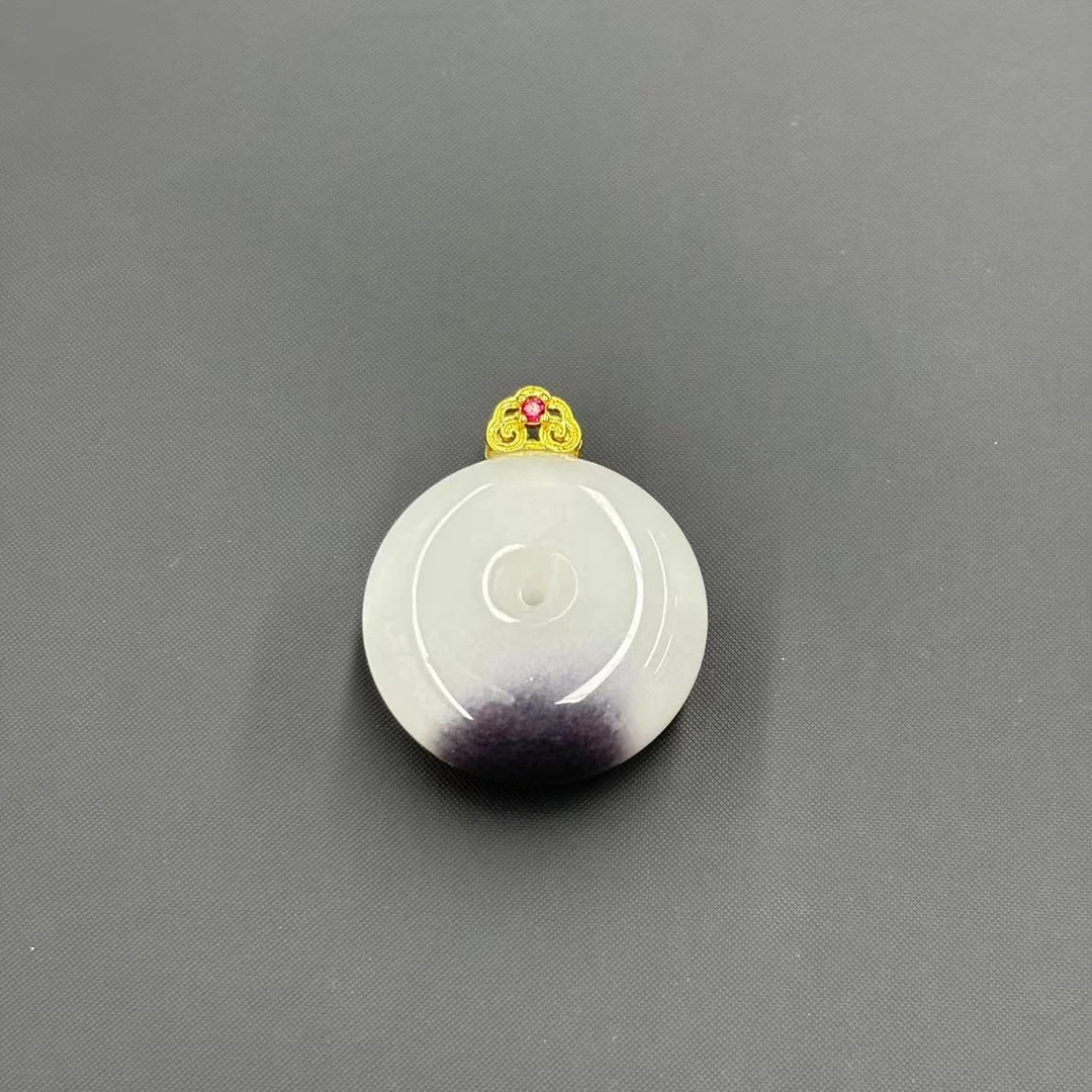 y2311-国风设计款青花石英质玉平安扣吊坠-赠礼盒