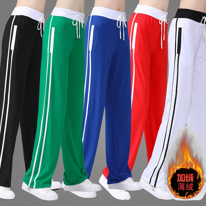 冬季新款广场舞服修身加绒运动健身裤跳舞团体操舞裤鬼步舞蹈裤女