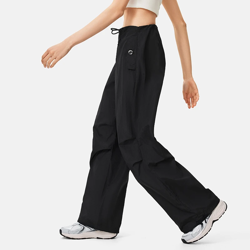 李宁桑普兔运动裤女款2024春夏新款直筒宽松运动长裤AYKU636-B品