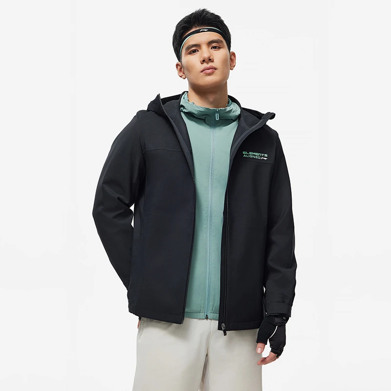 李宁风衣男款春季跑训系列透气常规休闲运动风衣AFDU093--B品