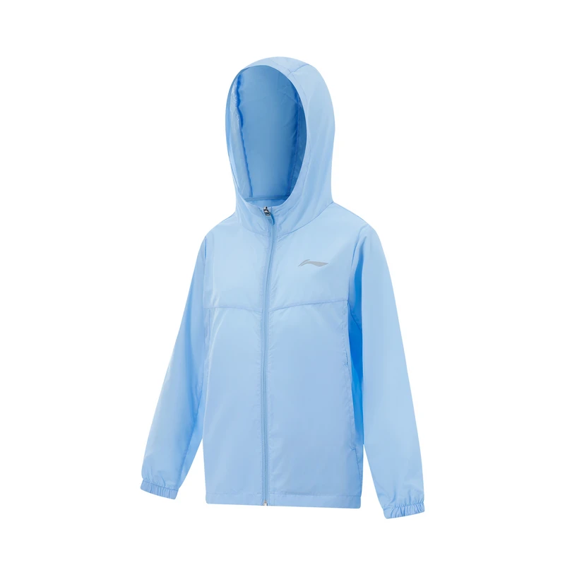 李宁综合体能系列风衣男童秋季反光防风运动连帽外套YFDU297-B品