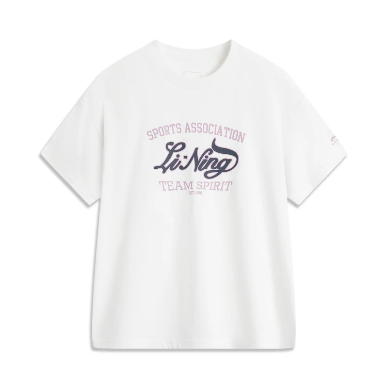 李宁夏女童运动生活系列短袖文化衫休闲时尚运动T恤YHSU328-B品