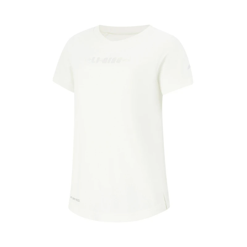 李宁短袖夏季女童跑训系列透气简约常规圆领短袖T恤YTSU040--B品