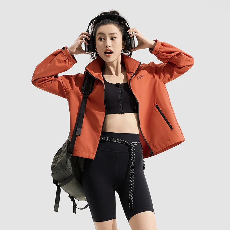 李宁风衣女款春季健身系列舒适简约透气宽松运动外套AFDU680-B品