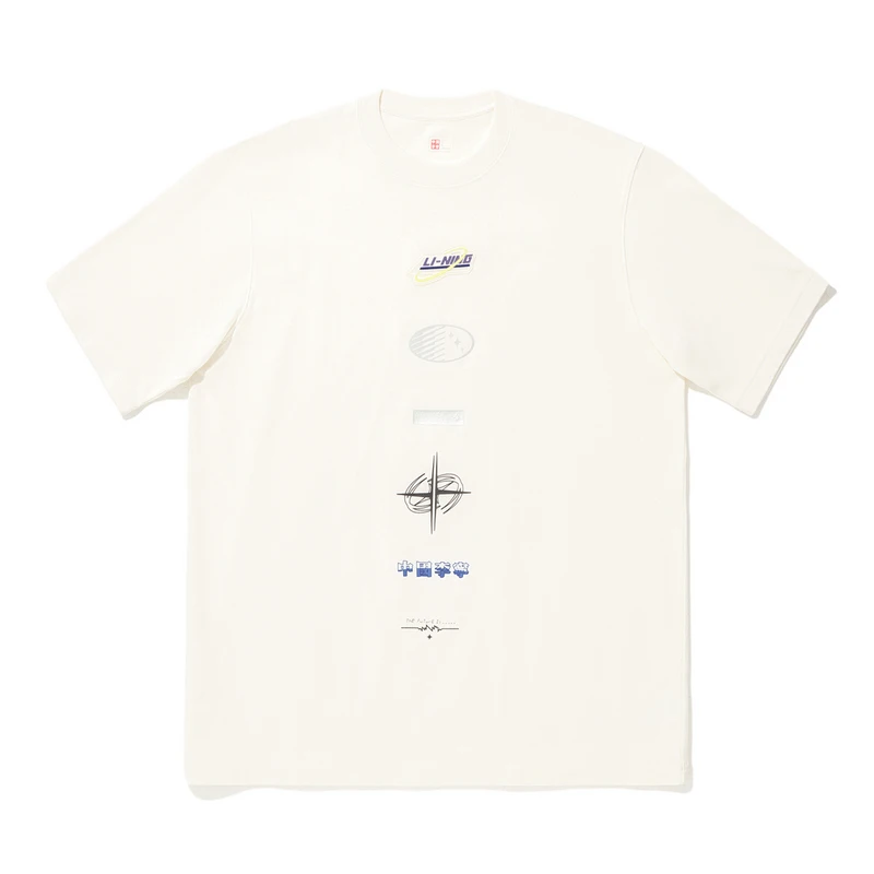 中国李宁短袖夏男女款系列舒适简约宽松圆领运动T恤AHSU239-B品