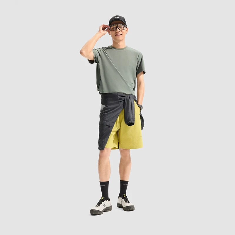 李宁短袖T恤男春健身系列时尚简约透气休闲运动T恤衫ATSU633-B品