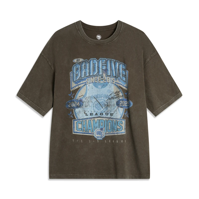 LI-NING/李宁24夏季男子反伍篮球系列宽松运动短袖 AHSU595-B品