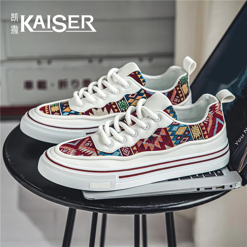 KAISER/凯撒·男鞋新款休闲帆布鞋子男款秋季透气板鞋百搭耐磨潮鞋