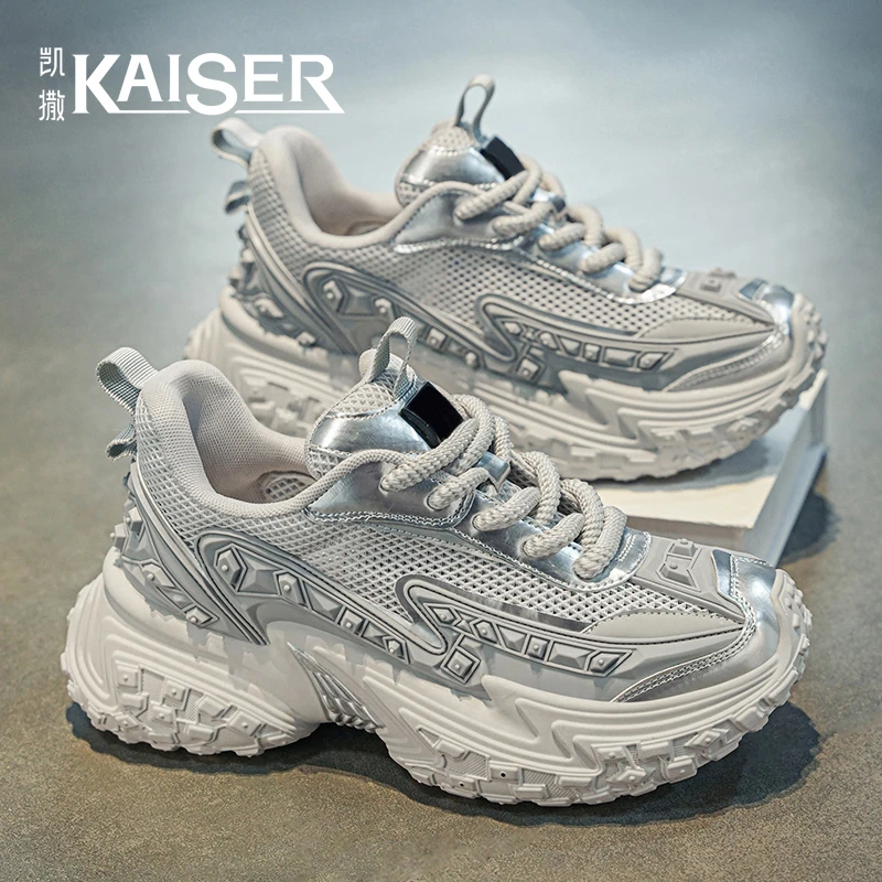 凯撒官方正版男鞋夏季透气百搭网面鞋子男款厚底老爹鞋运动休闲鞋