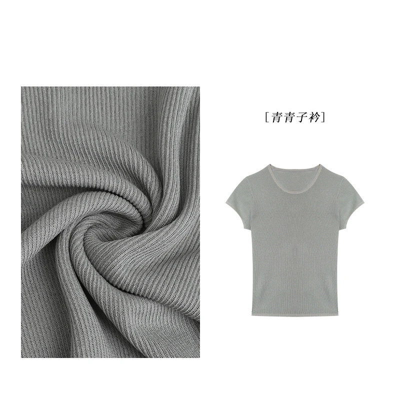 【青青子衿】人造丝小飞袖针织上衣云柔感极简随性穿搭03482