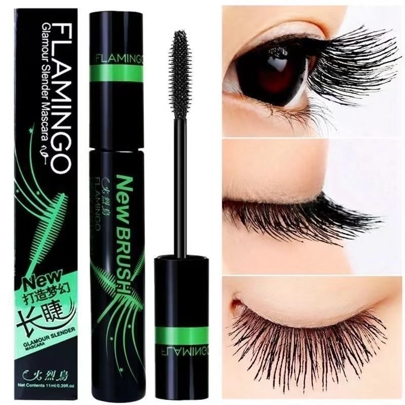 正品火烈鸟纤长睫毛膏防水防汗不晕染加长加密浓密卷翘持久定型