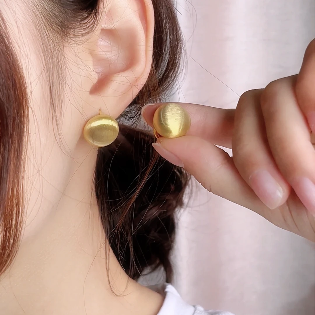 铜合金耳饰 925银针【520礼物】圆球耳扣气质百搭高级感简约轻奢时