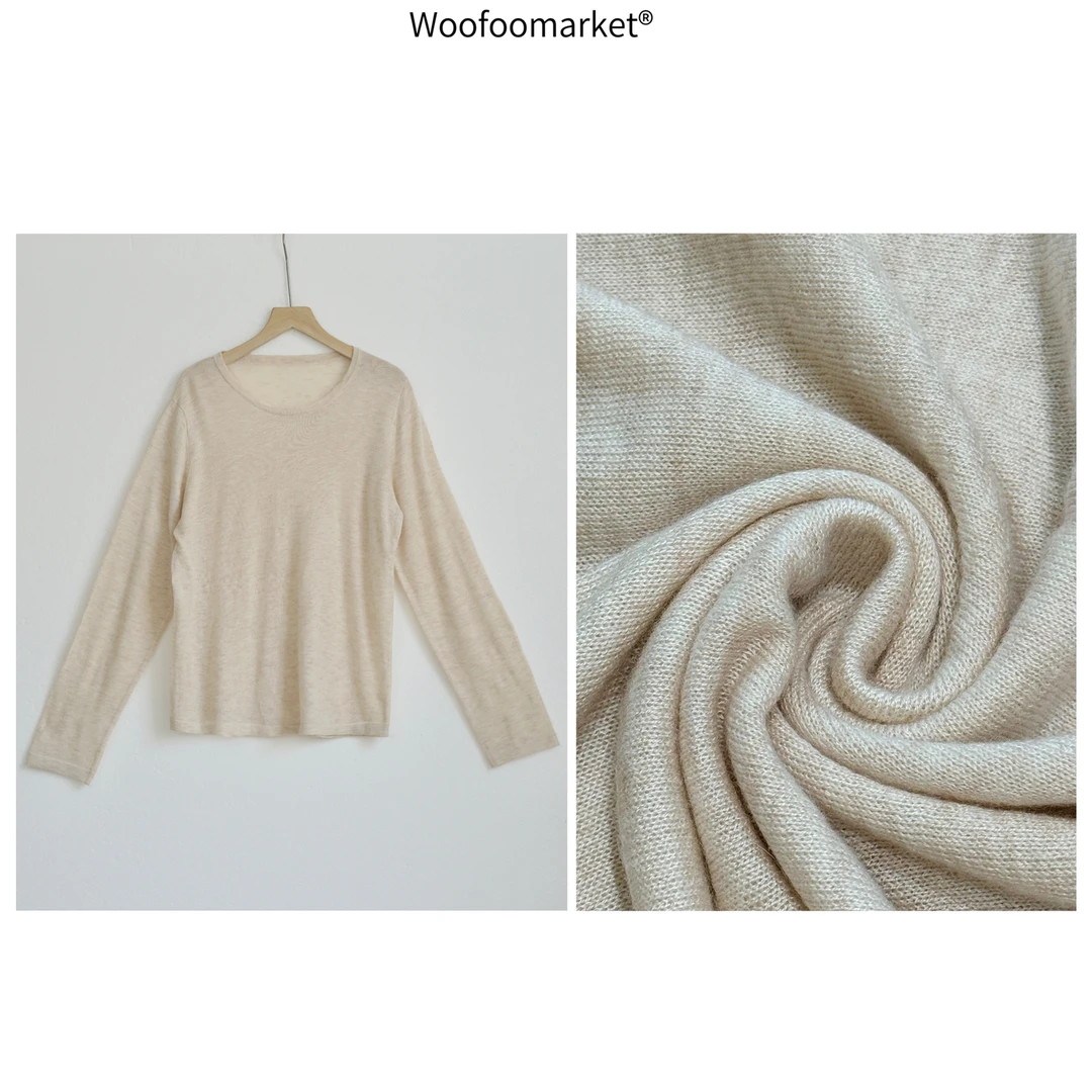 清！【海街日集】柔软细腻长袖圆领薄针织打底女秋冬 MY270