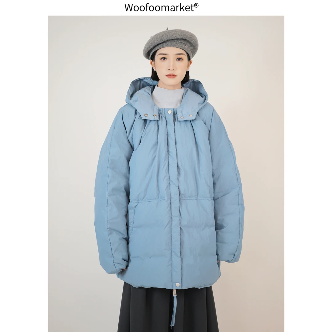 【海街日集】可拆卸连帽中长款羽绒服女冬季保暖厚外套 WT232