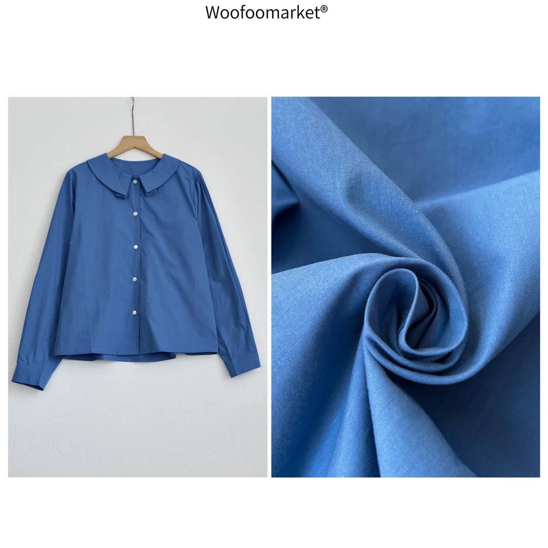 【海街日集】复古小翻领长袖衬衣女秋季小个子 CY601