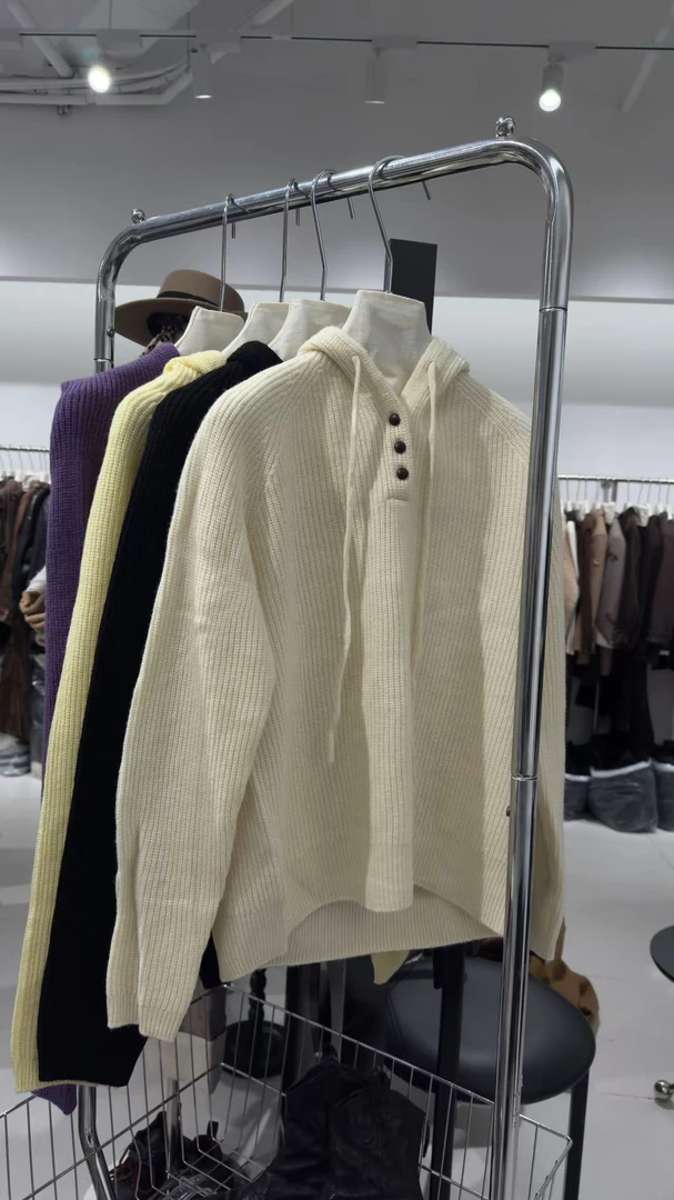 Z2国际站秋冬新款带帽羊毛针织衫