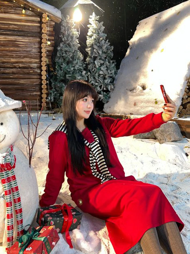 「红人上新」大码百分百女装冬季条纹针织披肩加绒卫衣/半裙2244