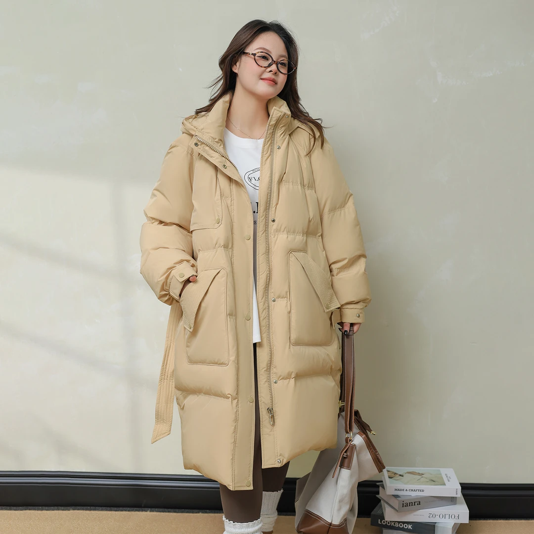 冬季新款保暖时尚羽绒服女中长款韩版大码女装外套1889