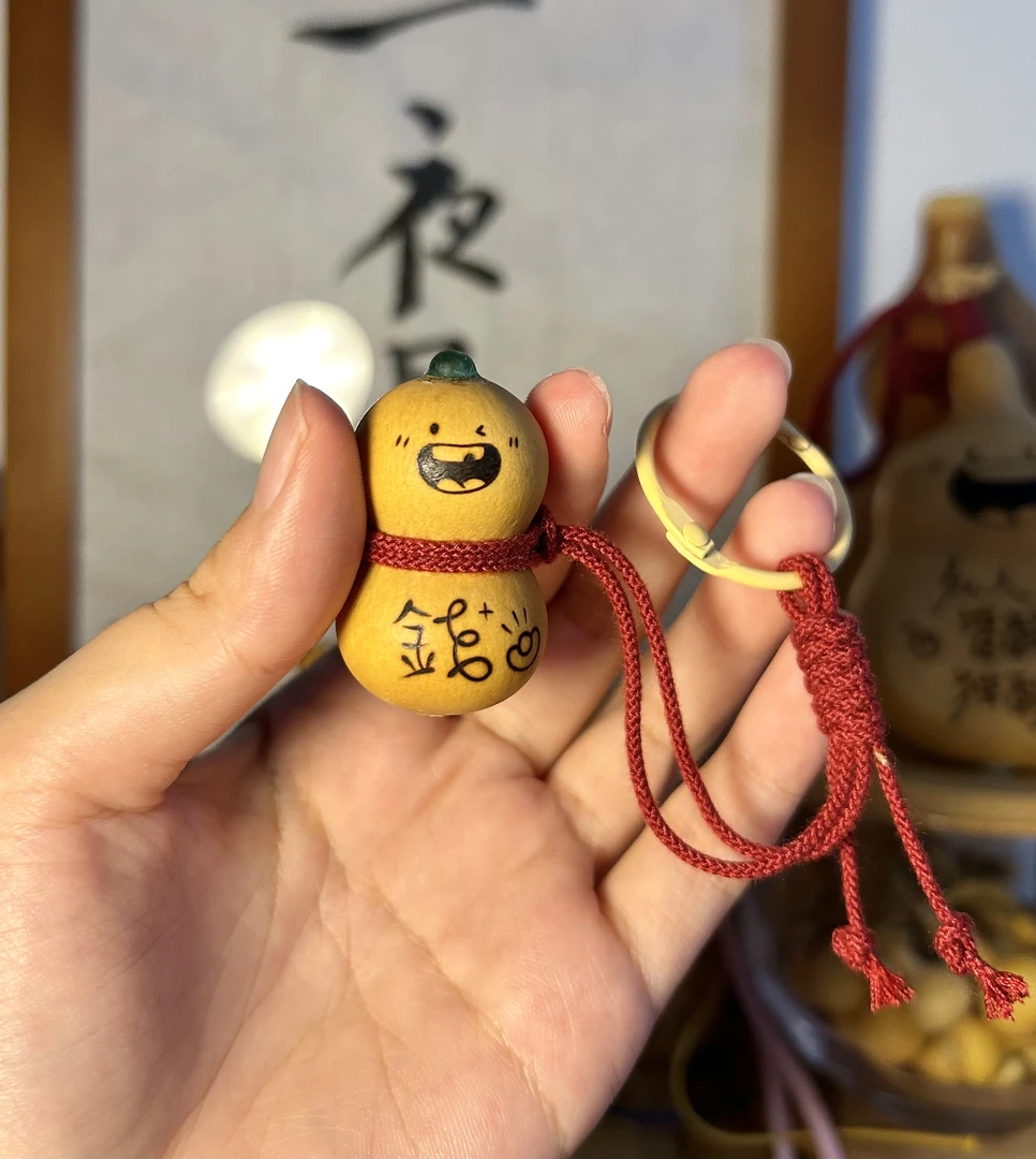 天然葫芦手工烙画一物一拍手机挂件办公室桌面摆件