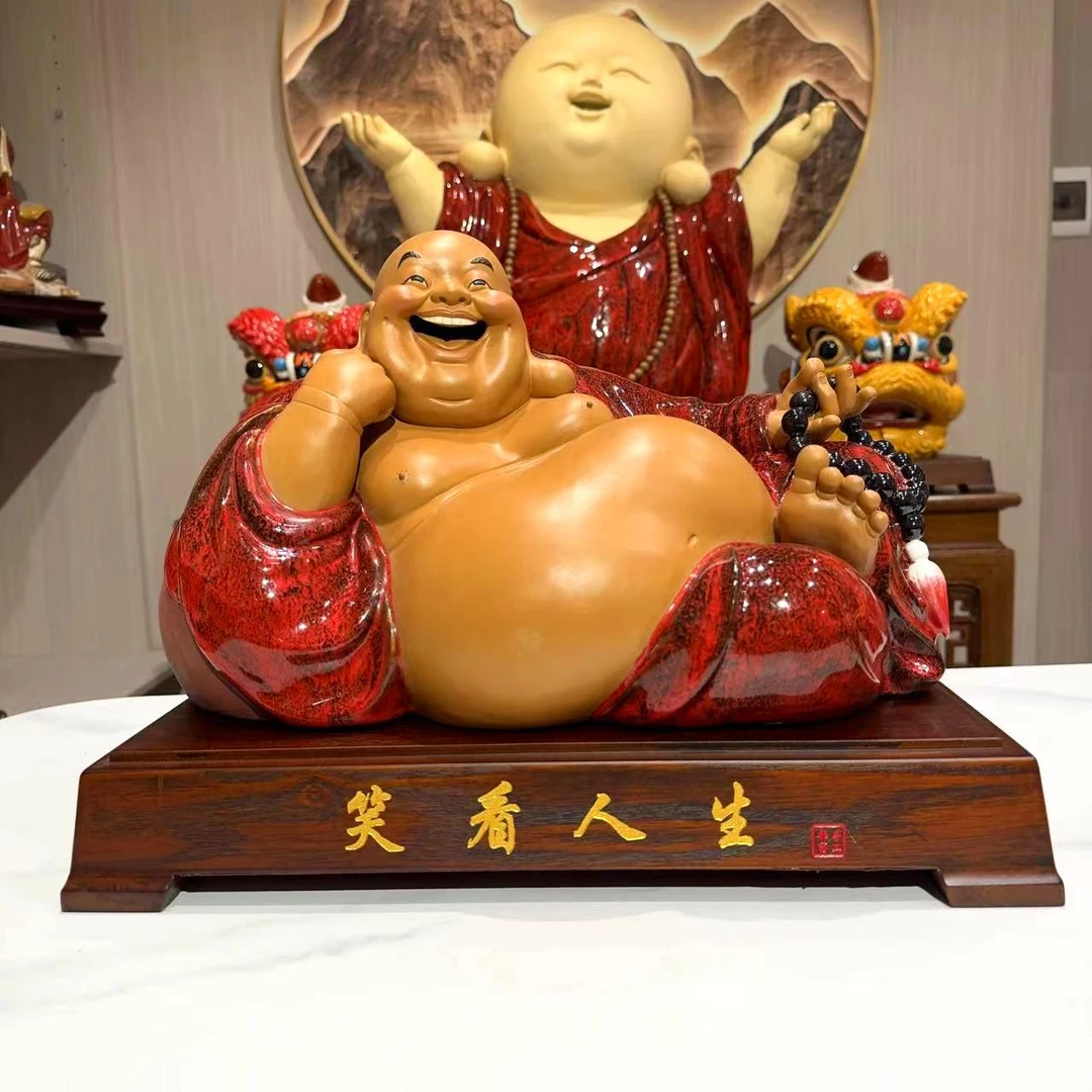 大肚弥勒佛开心佛笑佛弥勒菩萨家用家居装饰陶瓷工艺礼品禅意摆件