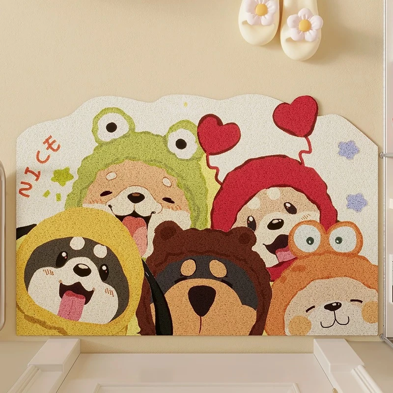 入户门丝圈地垫卡通门垫家用玄关门耐脏免洗地毯可裁剪免洗脚垫子