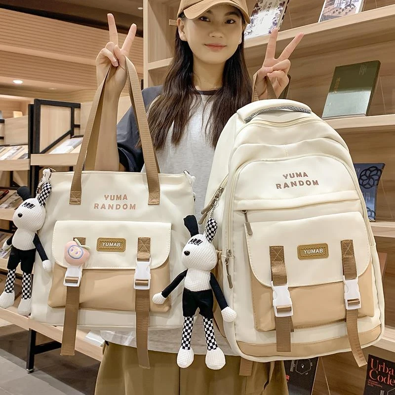 书包女生小学生减负六年级拼色高中学生初中生轻便儿童女孩双肩包