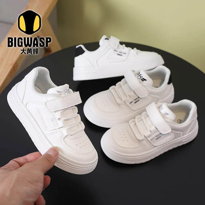 大黄蜂儿童板鞋男女款耐磨小白鞋2024秋季新款运动鞋时尚百搭童鞋