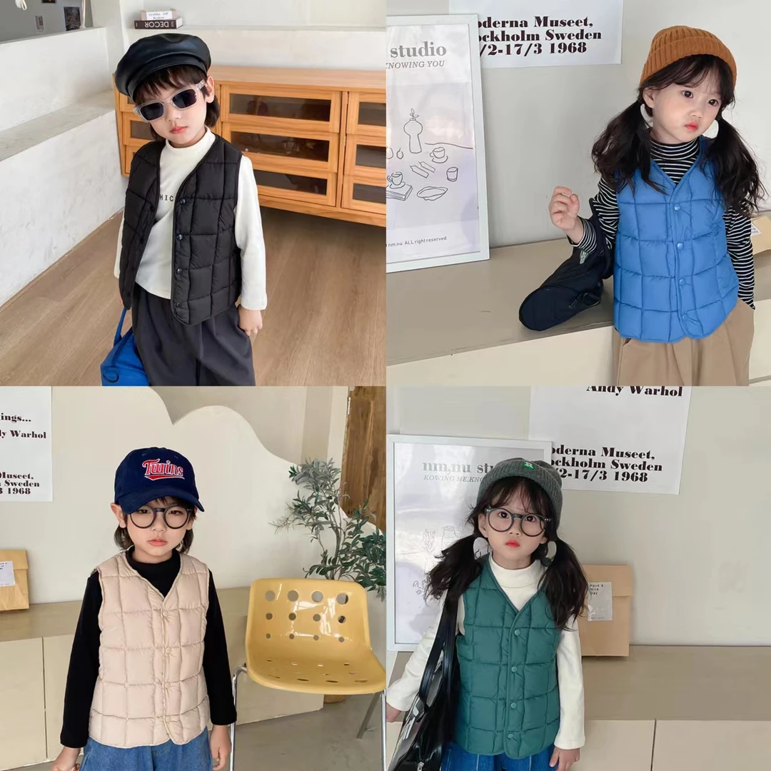 小黄鸭儿童双面穿羽绒服棉马甲秋冬宝宝内外穿坎肩韩版男女小中童