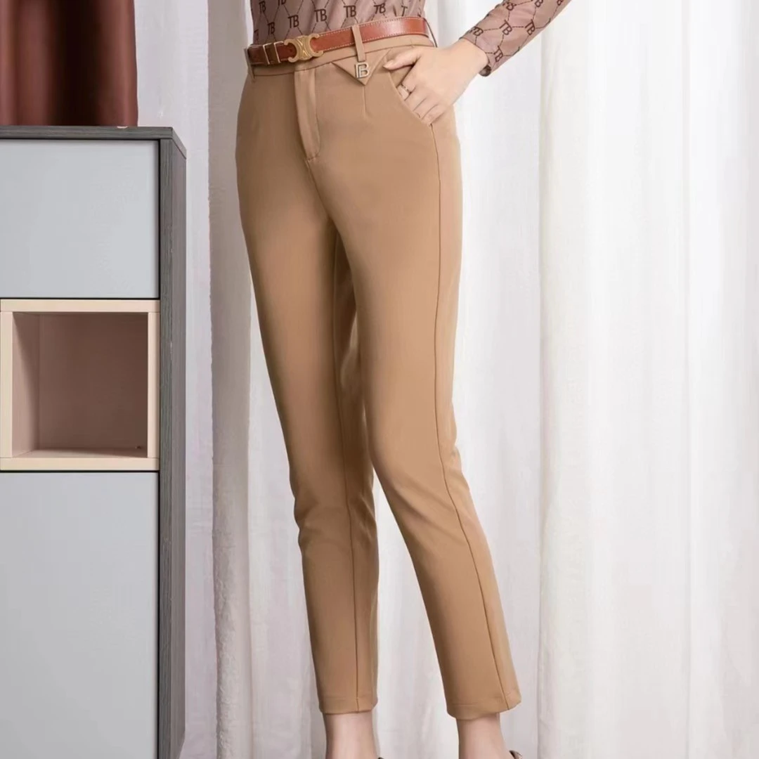 【楠楠轻奢】时尚休闲女士九分休闲裤-124320