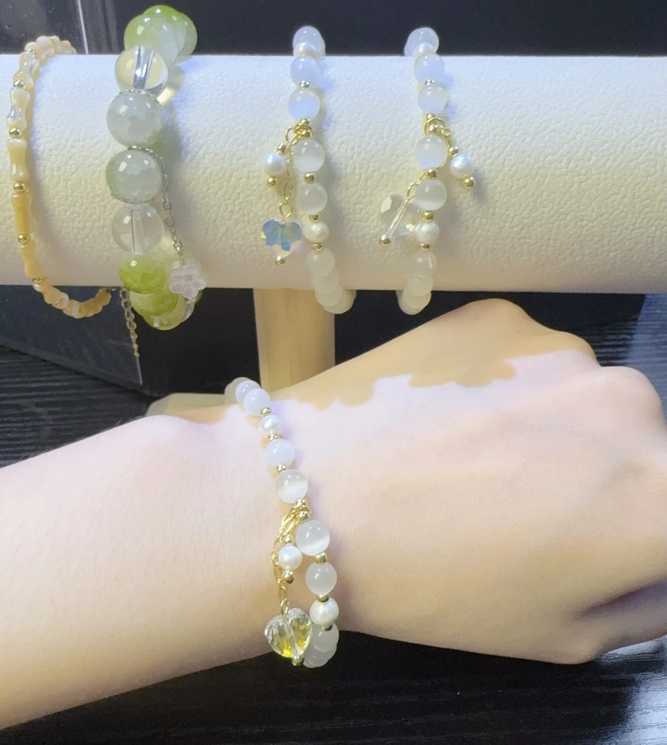 合成金属仿水晶手链 手串手工时尚饰品轻奢气质串珠手饰手链