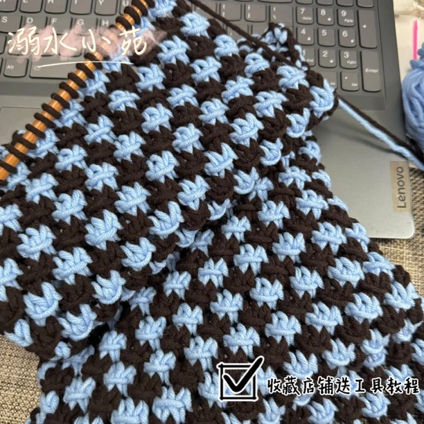 围巾手工编织diy送男友女毛线八股情人牛奶棉双色星星围脖材料包