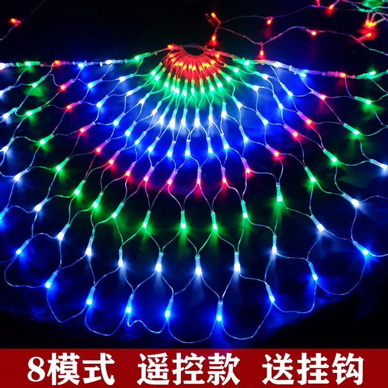 LED彩灯孔雀灯网灯闪灯串灯窗帘灯圣诞节庆窗帘装饰灯景观别墅