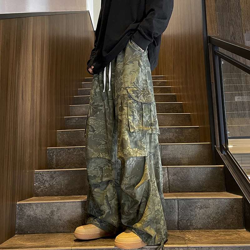 【男女同款+秋季新款+迷彩工装裤】大口袋废土风长裤街头直筒裤显瘦