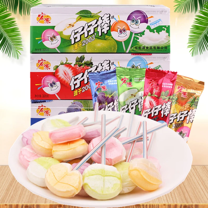 宏源仔仔棒混合口味棒棒糖童年怀旧儿童糖果零食小吃盒装休闲食品