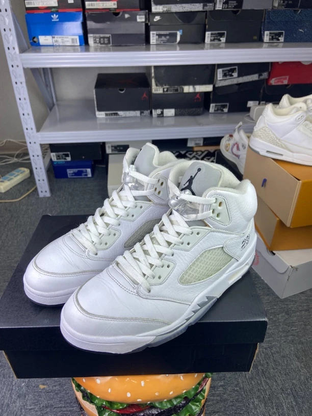 Nike休闲鞋aj5白银42码配盒95新高帮白色中古
