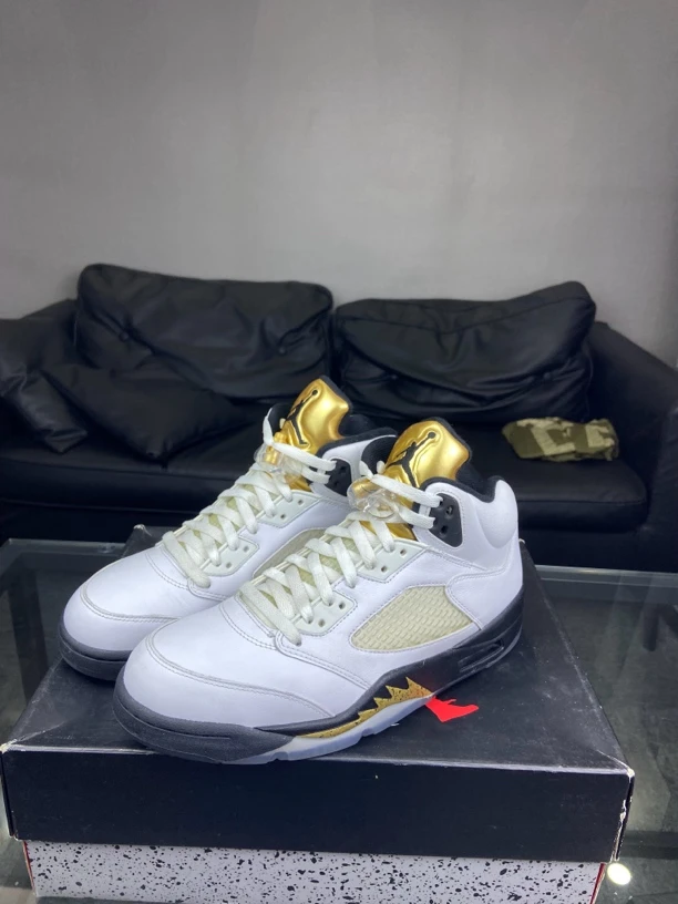 Nike休闲鞋aj5金牌43码配盒96新中古潮流白金中帮时尚男鞋