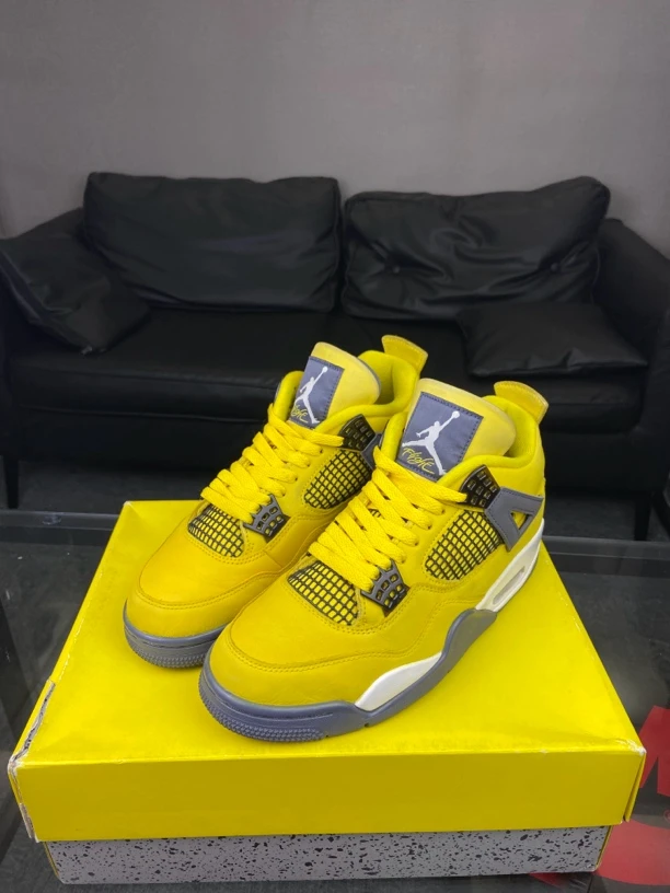 Nike休闲鞋aj4电母42码配盒96新中古潮流黄色中帮时尚男鞋