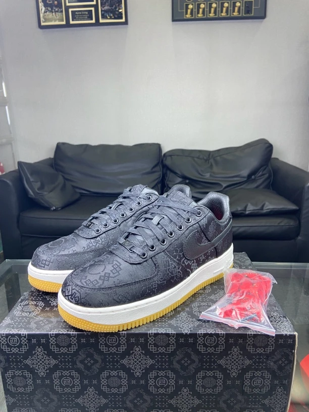 Nike休闲鞋AF1黑丝绸41码原盒98新中古潮流低帮黑色时尚男鞋