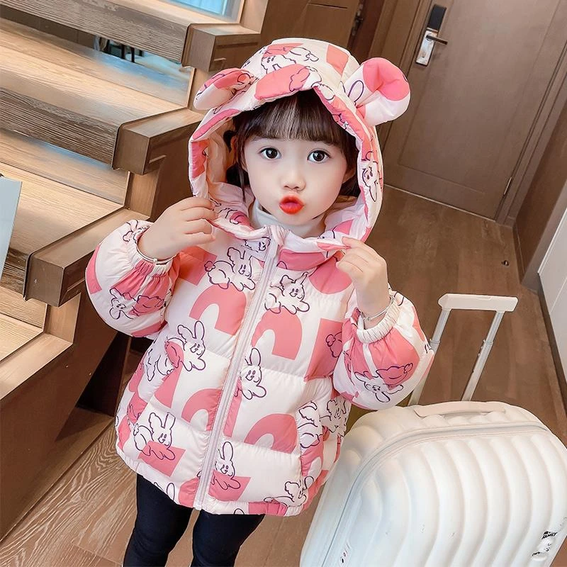 巴拉优选女童羽绒服秋冬季2024新款儿童洋气轻薄女宝宝白鸭绒保