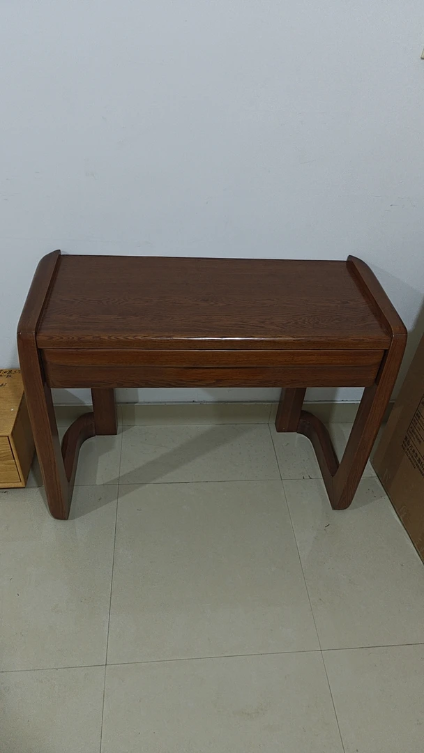 大捡漏纯实木北美红橡木梳妆桌客厅简约家用北欧胡桃色