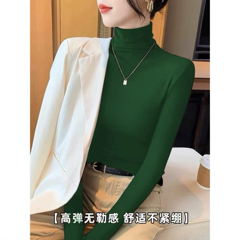 清仓-双面澳绒加绒加厚打底衫女2025新款时尚高领长袖t恤百搭上衣