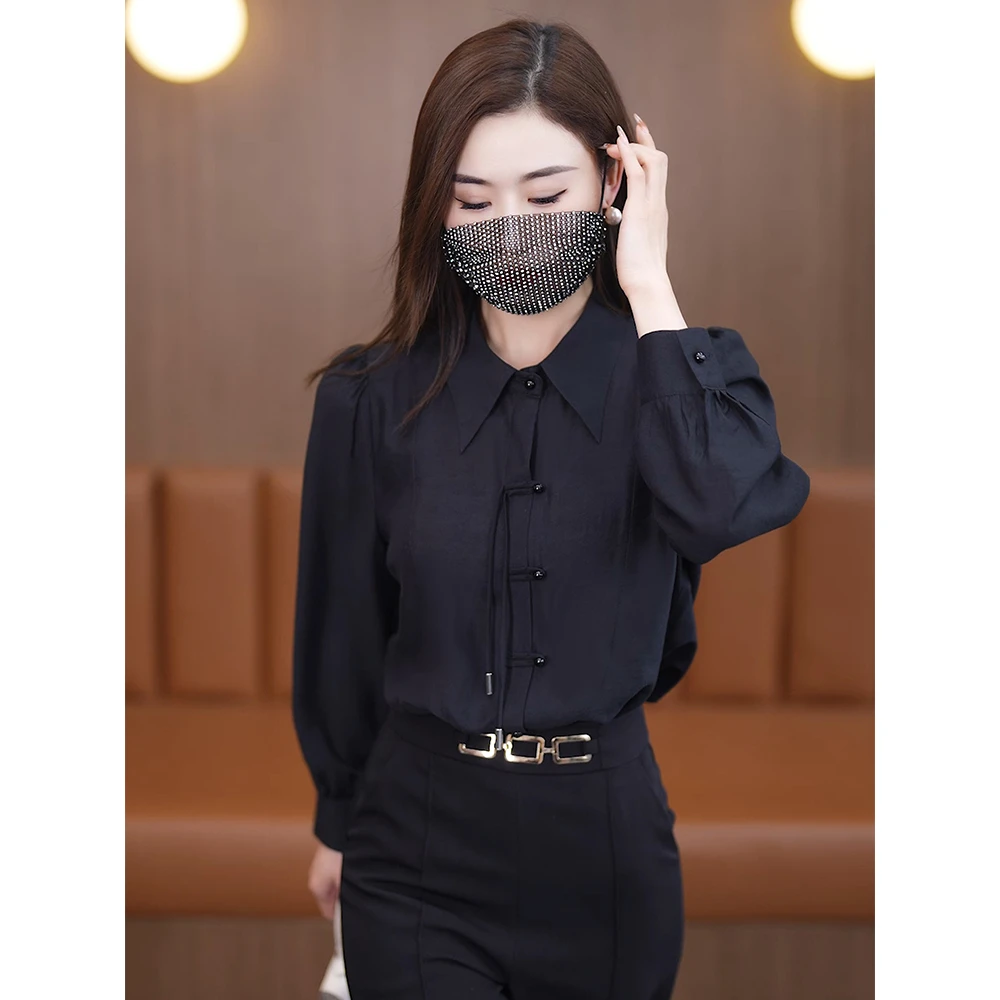 长袖新中式衬衫女2025年早春新款女装衬衣春装时尚洋气轻国风上衣