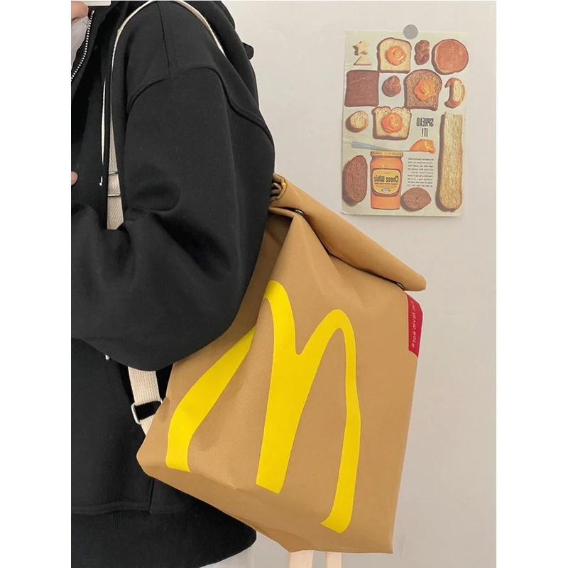 网红同款书包女2025新款纸袋背包女双肩包大容量包包大学生上课包