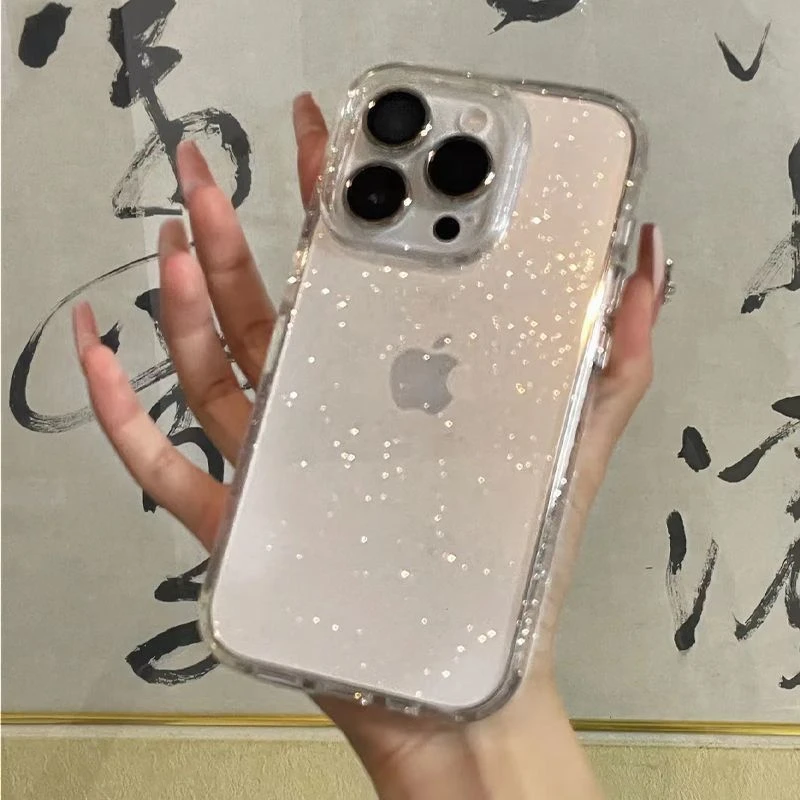 新款大孔细闪苹果15promax手机壳15新款iPhone14软壳13套12硅胶11