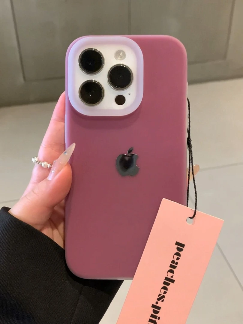 ins简约黑加仑苹果15promax手机壳全包网红iPhone14软壳13/12防摔