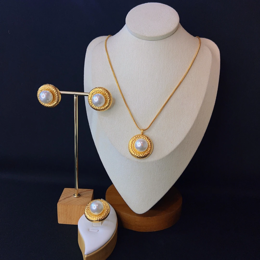 钛钢项链 哈尼西牧钛钢时尚三件套#0006860